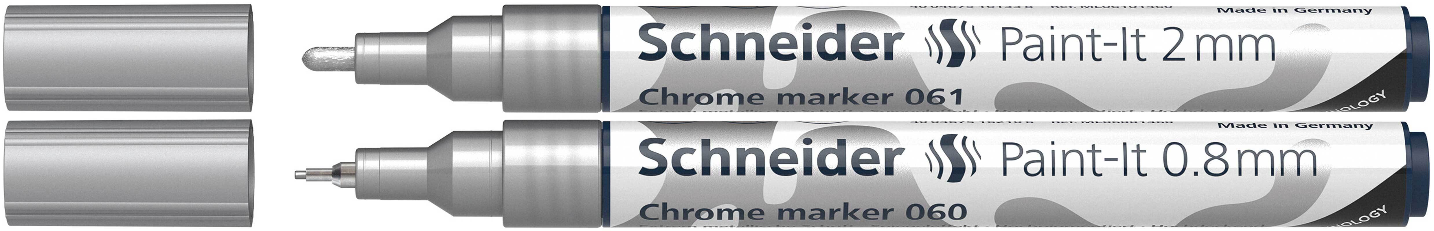 Chromemarker Schneider Paint-It - silber, 2Stk