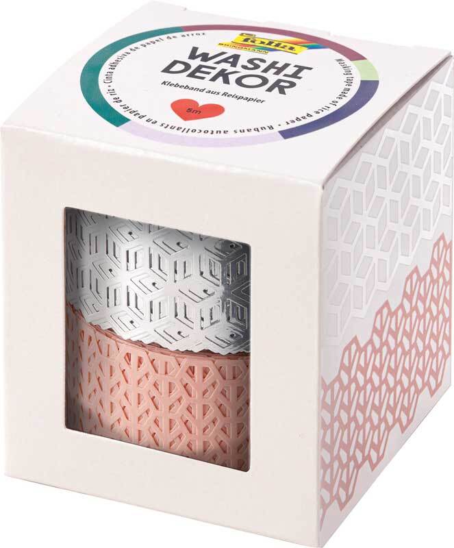 Washi Tape Set - hotfoil, rose/silber