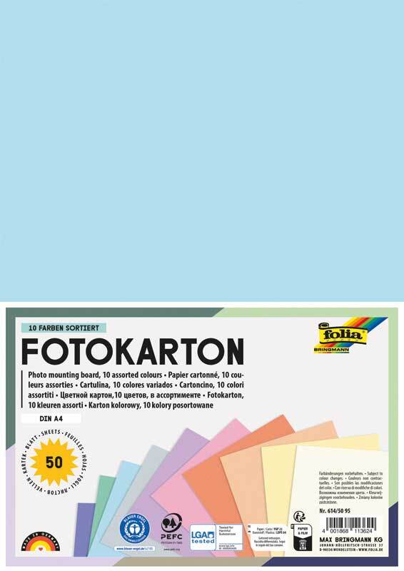 Fotokarton - A4, 50 Blatt, pastell